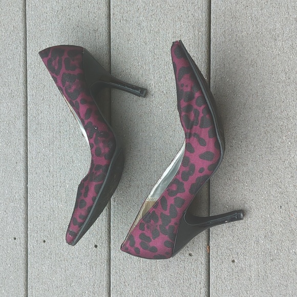 Rampage Animal Print Mesh Overlay 4in Heels - Picture 8 of 11